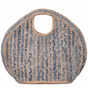 Straw tote bag in denim days